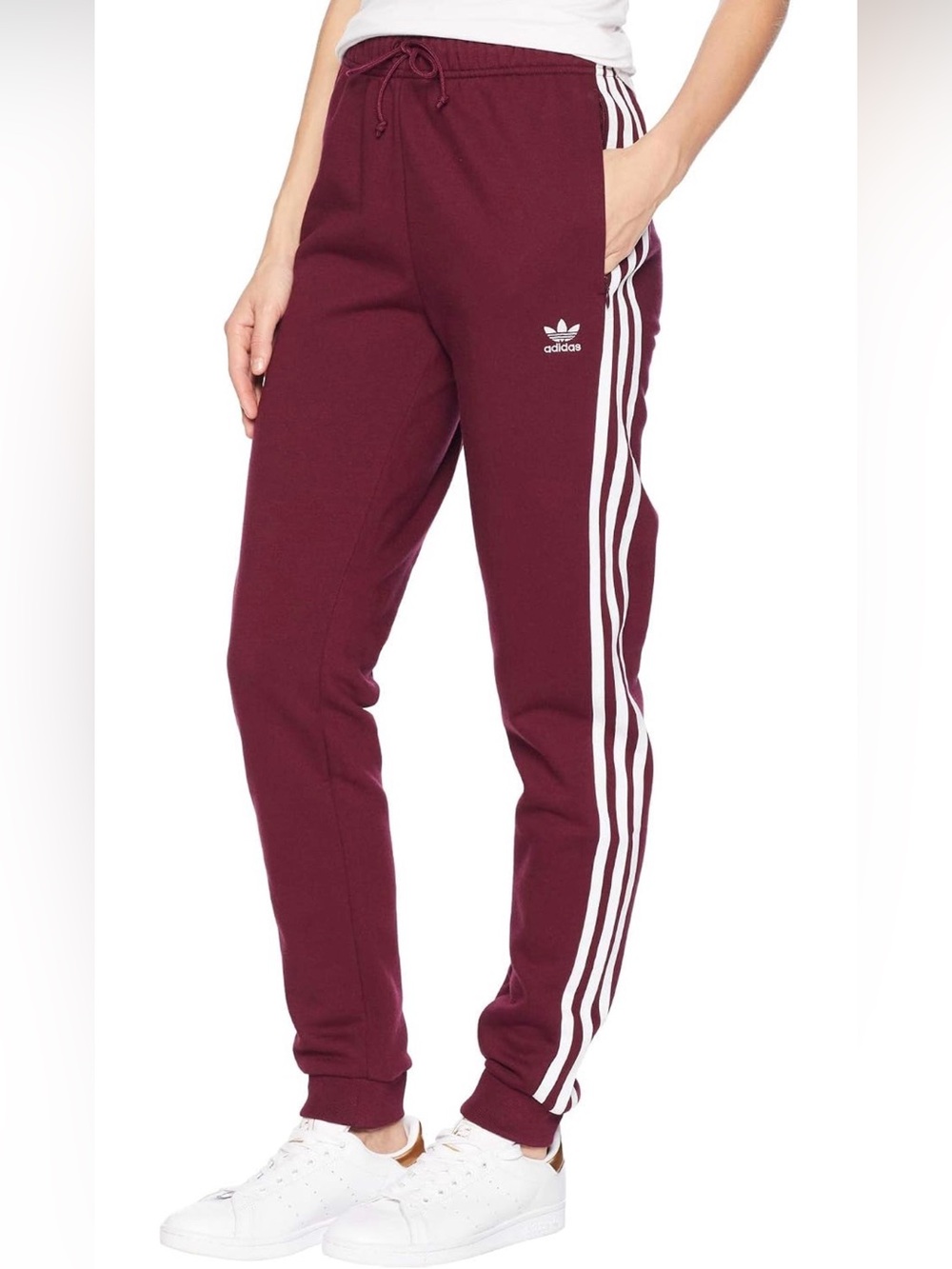 adidas Classics 3-Stripes Pants Track Pants in Maroon sz M